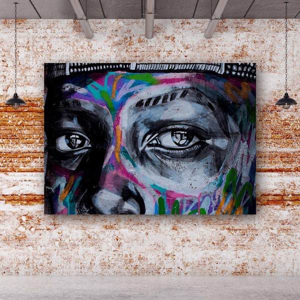 Graffiti Canvas Wall Art,Street Art,Urban Decor,Colorful Contemporary Art,Graffiti Gifts,Modern Spray Paint Art