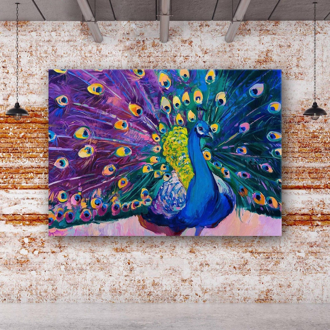 peacock-oil-paintingwall-art-peacock-wall-decor-abstract-peacock