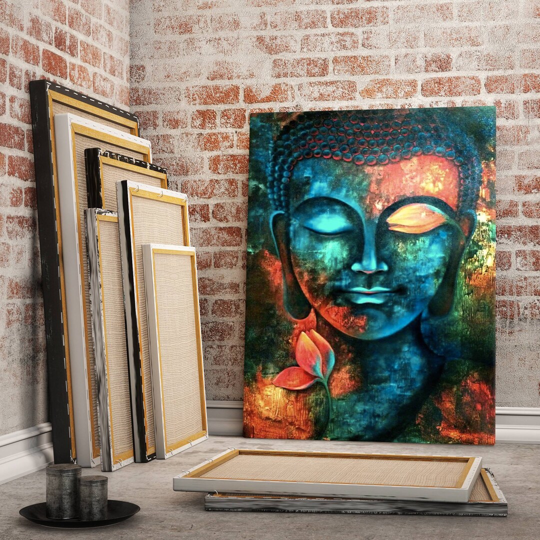 Large Buddha Canvas Meditation Canvas Art Asian Culture Etsy