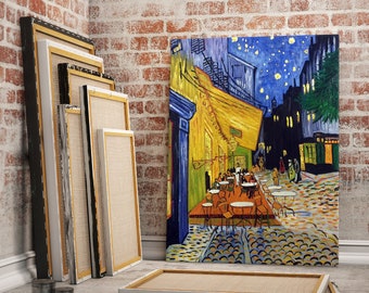 Cafe Terrace Night, Van Gogh Cafe Art, Van Gogh Poster, Décor de bureau, Toile encadrée, Galerie d’art mural,Décoration murale,Abstrait