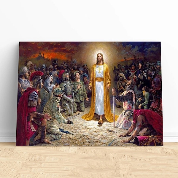 Jesus Picture Canvas Wall Art Painting, Canvas Wall Decoration, Jesus Poster, Jesus On Canvas, Wall Art, Home Decoration