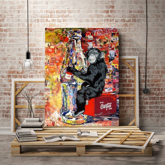 Banksy Wall Art Monkey,Follow Your Dreams Poster,Inspirational Quotes  Posters,Graffiti Canvas Painting Gorilla Poster Modern Pop Art Wall Decor  for