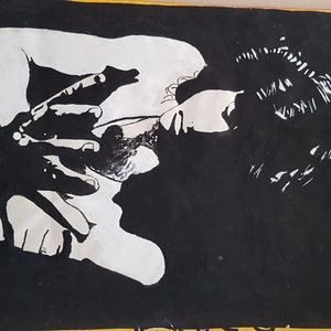 Plakat DOORS Jahre 60/70 Zeichen R.S Original Aquarell