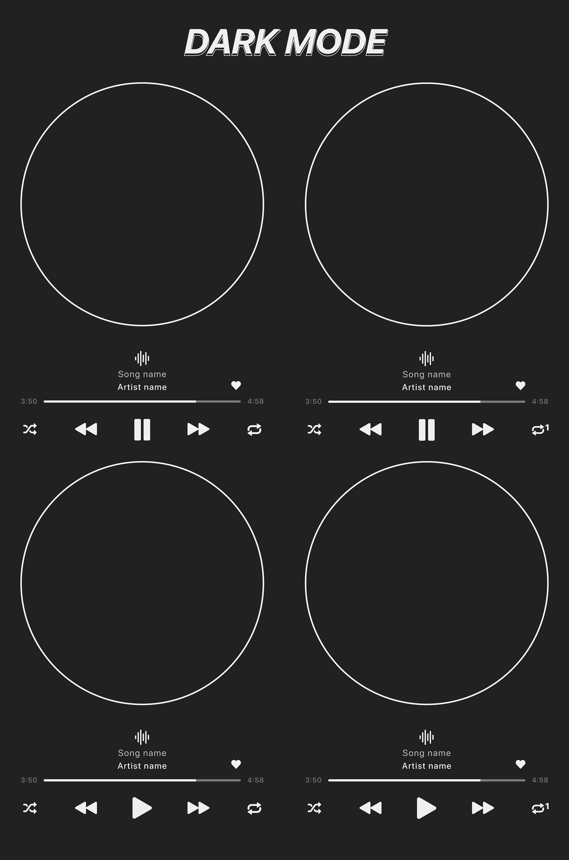 Spotify Control Buttons Music Player Svg Png Audio Control Svg Album Song Cover Svg Audio ...