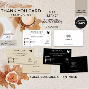 Bedankkaartsjabloon bewerkbaar canvas, aangepaste afdrukbare bedankkaarten, bedankkaart voor bedrijven Store Shop, gepersonaliseerde kaarten Tags