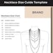 Editable Necklace Size Chart Template | Printable Necklace Size Guide Template Card | Custom ...