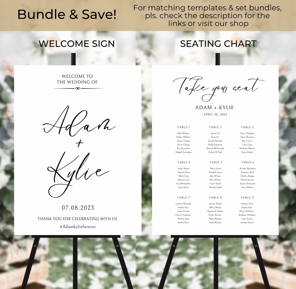 Editable Modern Wedding Program Card Template Canva Printable Wedding 