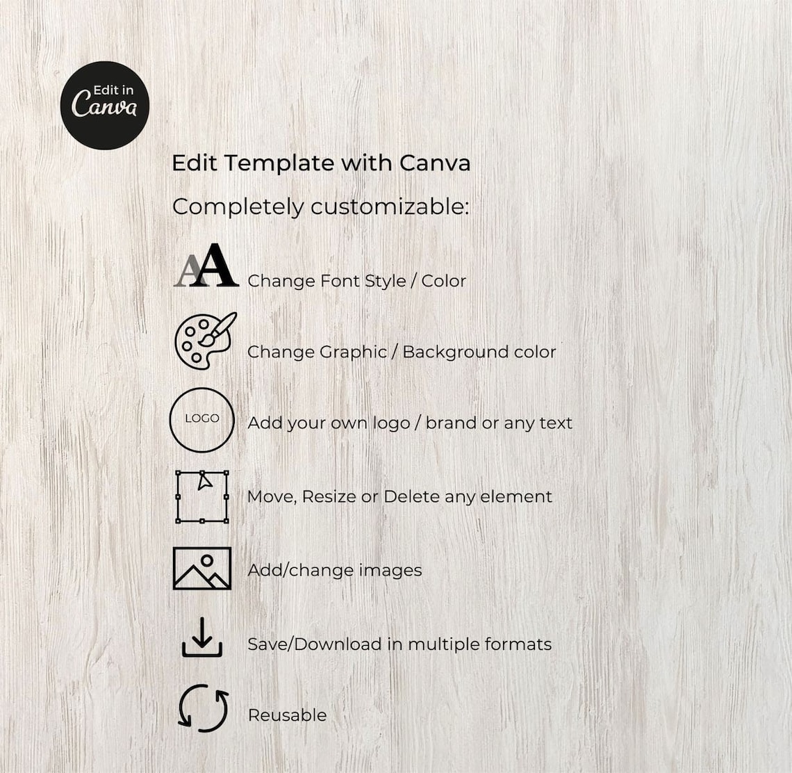 Editable Ring Size Chart Template Canva, Custom Ring Sizing Guide, Ring ...