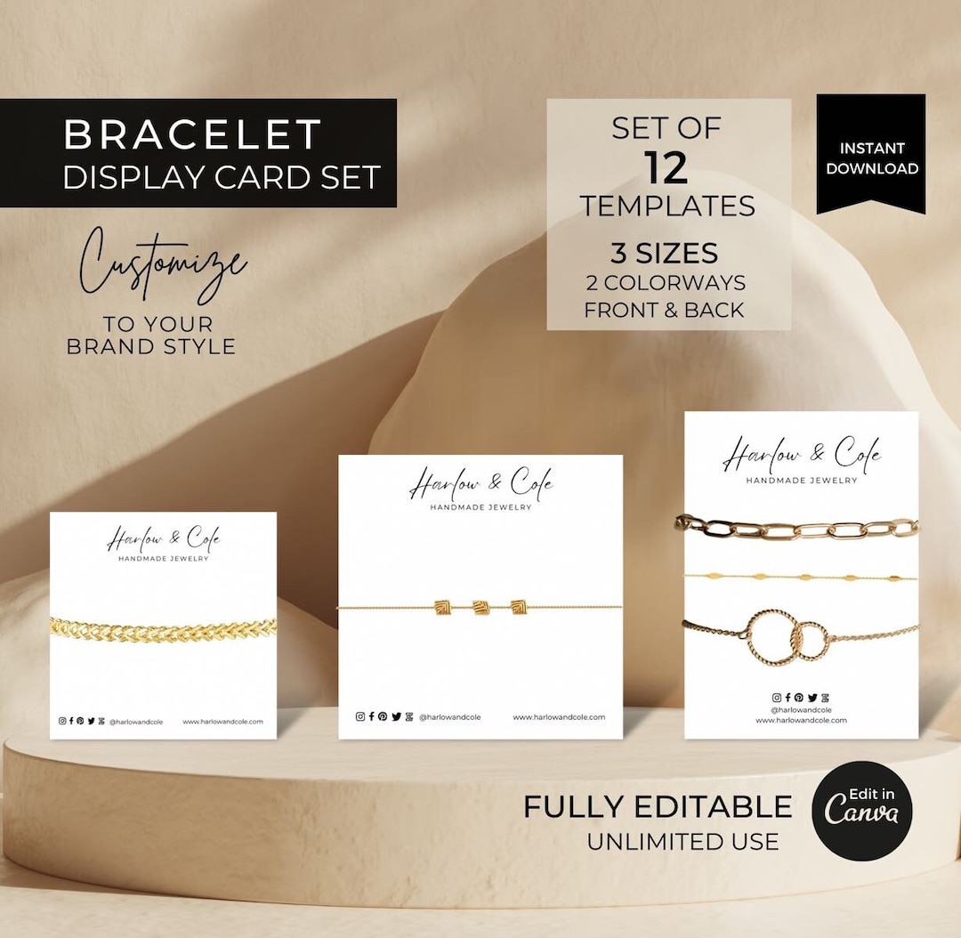 Bracelet Display Card Template Set Printable Bracelet Cards Logo Bracelet Display Card Template Set Printable Bracelet Cards Logo