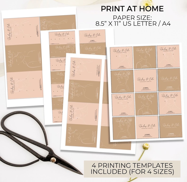 Editable Earrings Display Card Template Canva Printable - Etsy