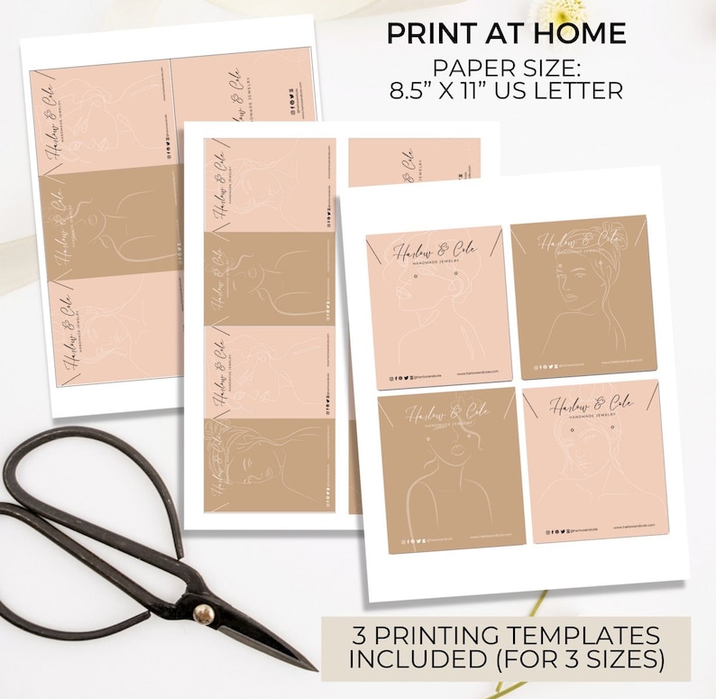 Editable Necklace Display Card Template Canva, Printable Necklace Tags, Jewelry Display Board ...