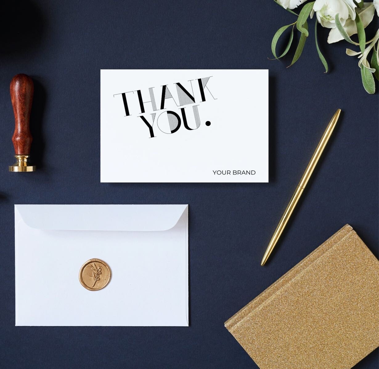 Thank You Card Template Editable Canva Printable Thank You - Etsy