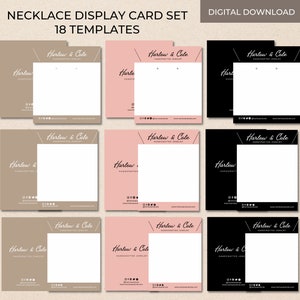 Editable Necklace Display Card Template Canva, Printable Necklace Label Cards, Jewelry Display ...