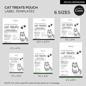 Cat Labels Paper Editable Cat Treats Labels Template Canva, Cat Food Label Stickers ...
