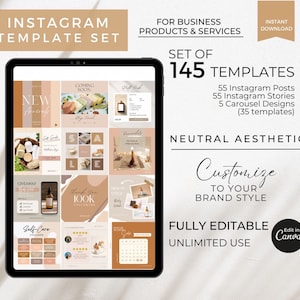 Bewerkbare Instagram-sjablonen voor zakelijk product, Instagram-bericht, Instagramverhaal, sjabloonset sociale media, aangepaste Tiktok-sjablonen Canva