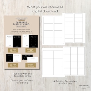 Editable Earrings Display Card Template Canva, Printable Earrings Label ...