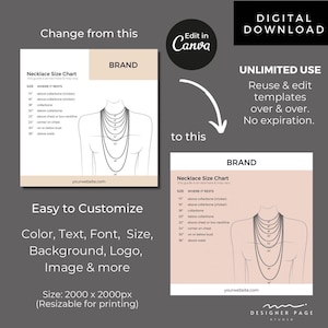 Editable Necklace Size Chart Template Printable Necklace - Etsy