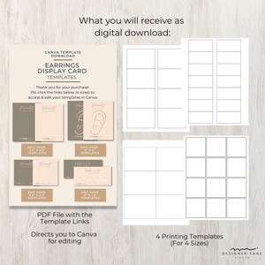 Editable Earrings Display Card Template Canva, Printable Earrings Label ...
