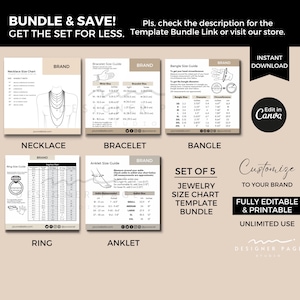 Ring Size Chart Template Editable | Printable Jewelry Accessory Rings ...