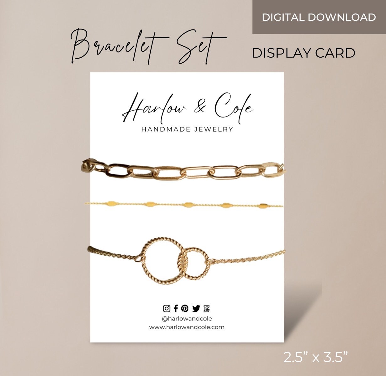 Bracelet Display Card Template Set Printable Bracelet Cards Etsy UK