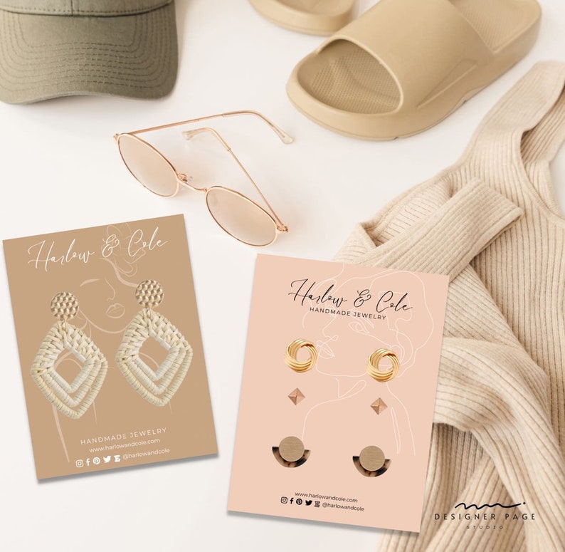 Editable Earrings Display Card Template Canva Printable - Etsy