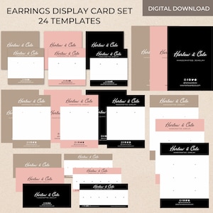 Earrings Display Cards Template Canva Editable, Printable Earrings ...