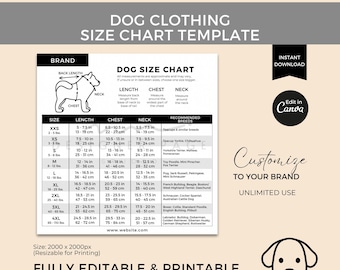 ペットTシャツ サイズ + カラーチャート • 20色 • 犬用Tシャツ サイズ