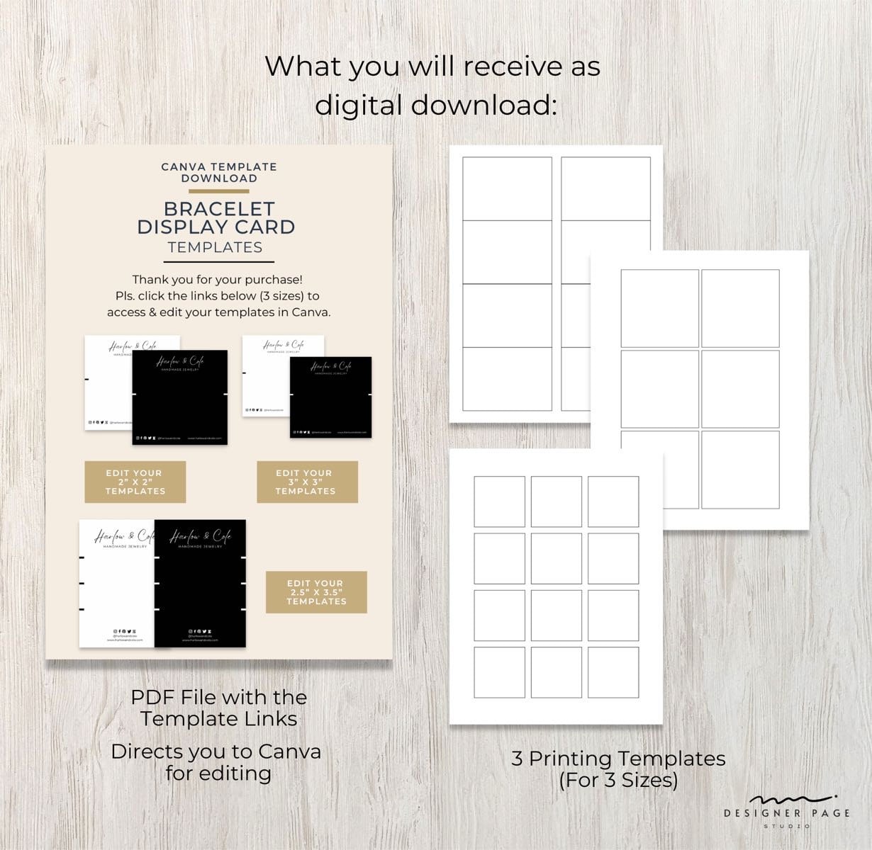 Bracelet Display Card Template Set Printable Bracelet Cards Etsy UK