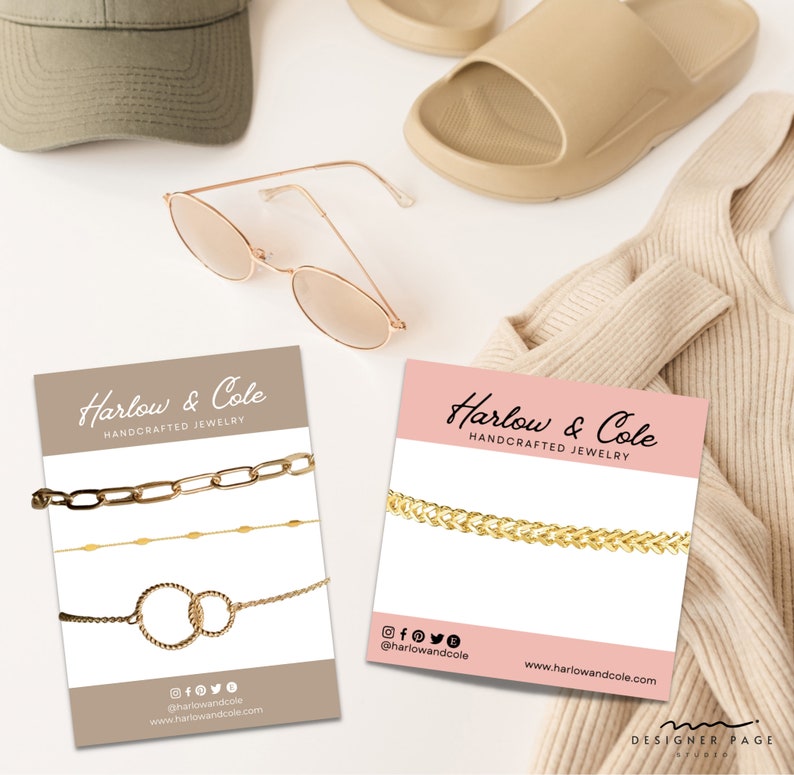Editable Bracelet Display Card Template Canva Printable Etsy