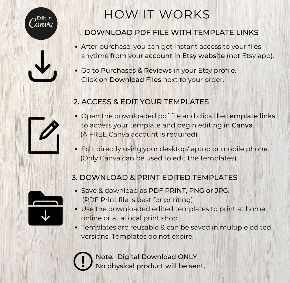 Thank You Cards Template Editable Canva Printable Business - Etsy