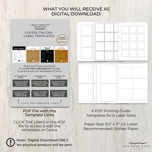 Editable Coffee Tin Can Labels Template Canva, Custom Coffee Labels ...