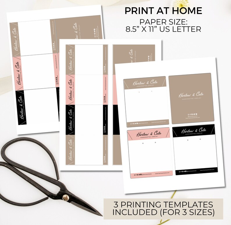 Editable Necklace Display Card Template Canva Printable - Etsy