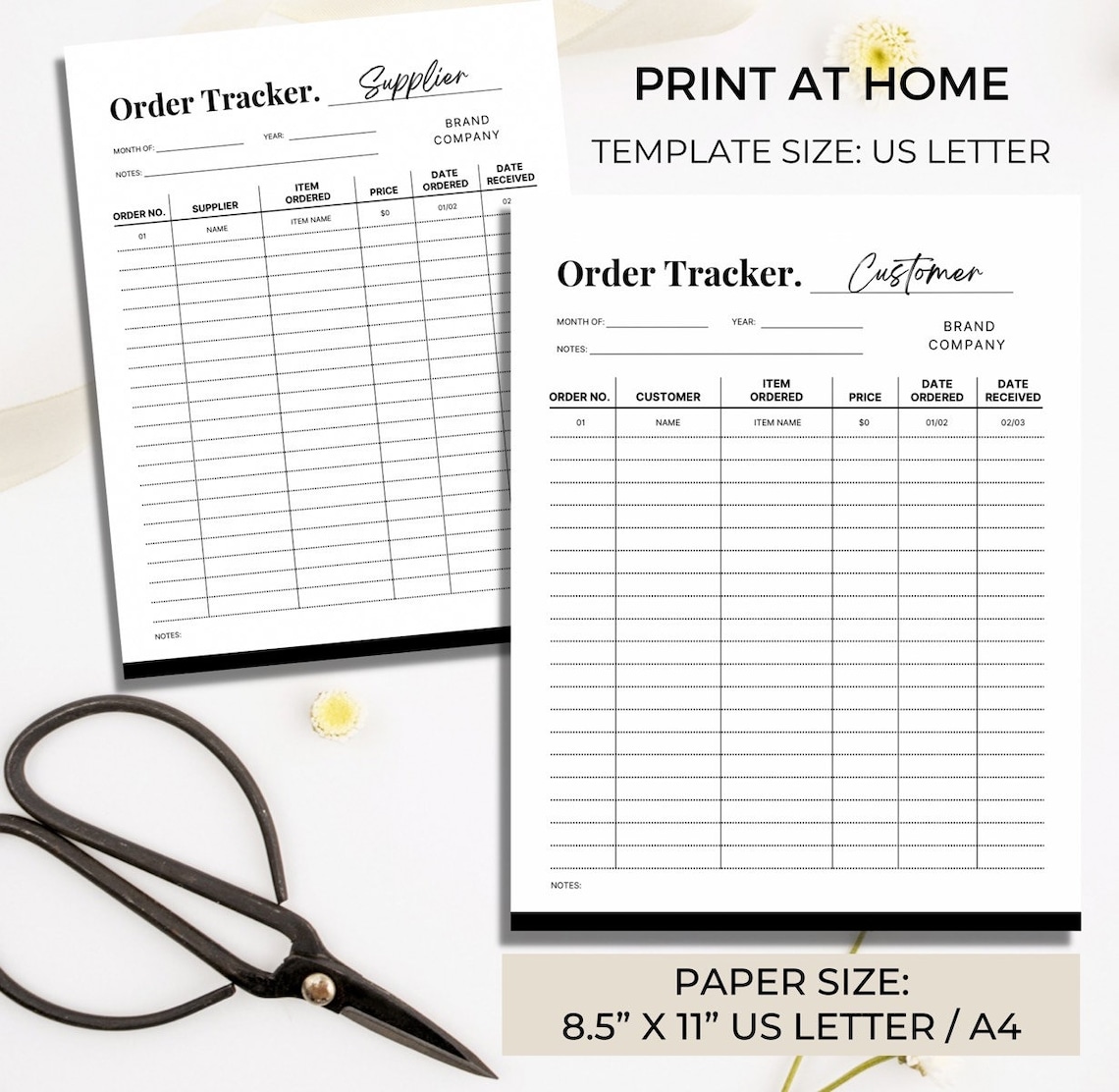 Printable Order Tracker Templates Canva Editable Supplier - Etsy