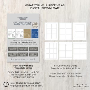 Cat Labels Paper Editable Cat Treats Labels Template Canva, Cat Food Label Stickers ...