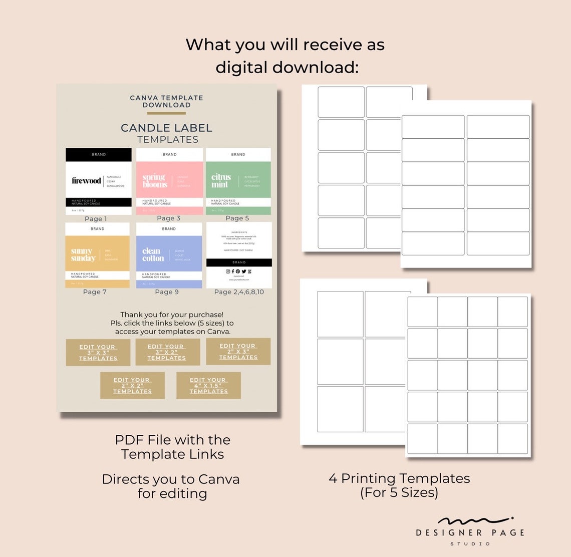 Modern Candle Label Template Canva Candle Labels Printable - Etsy