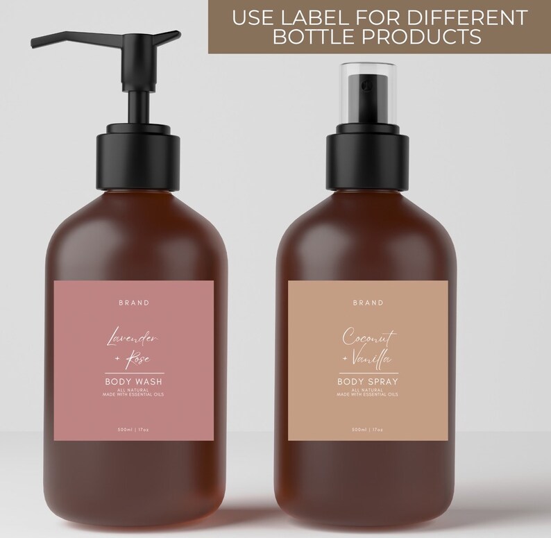 Editable Hand Soap Bottle Labels Template Canva, Hand Wash Body Lotion