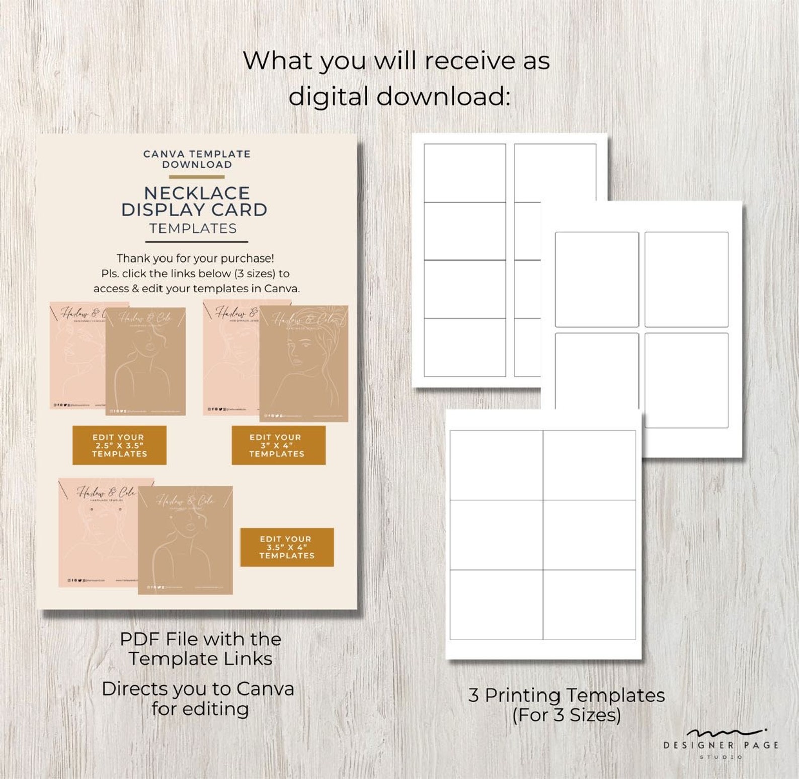 Editable Necklace Display Card Template Canva, Printable Necklace Tags ...