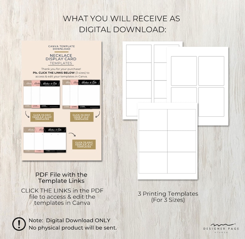 Editable Necklace Display Card Template Canva Printable - Etsy