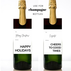 Wine Bottle Gift Tags Template Editable Canva, Champagne Sparkling Wine ...