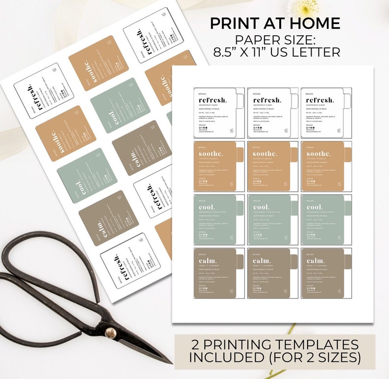 Editable Lip Balm Label Template Canva Printable Lipbalm Etsy