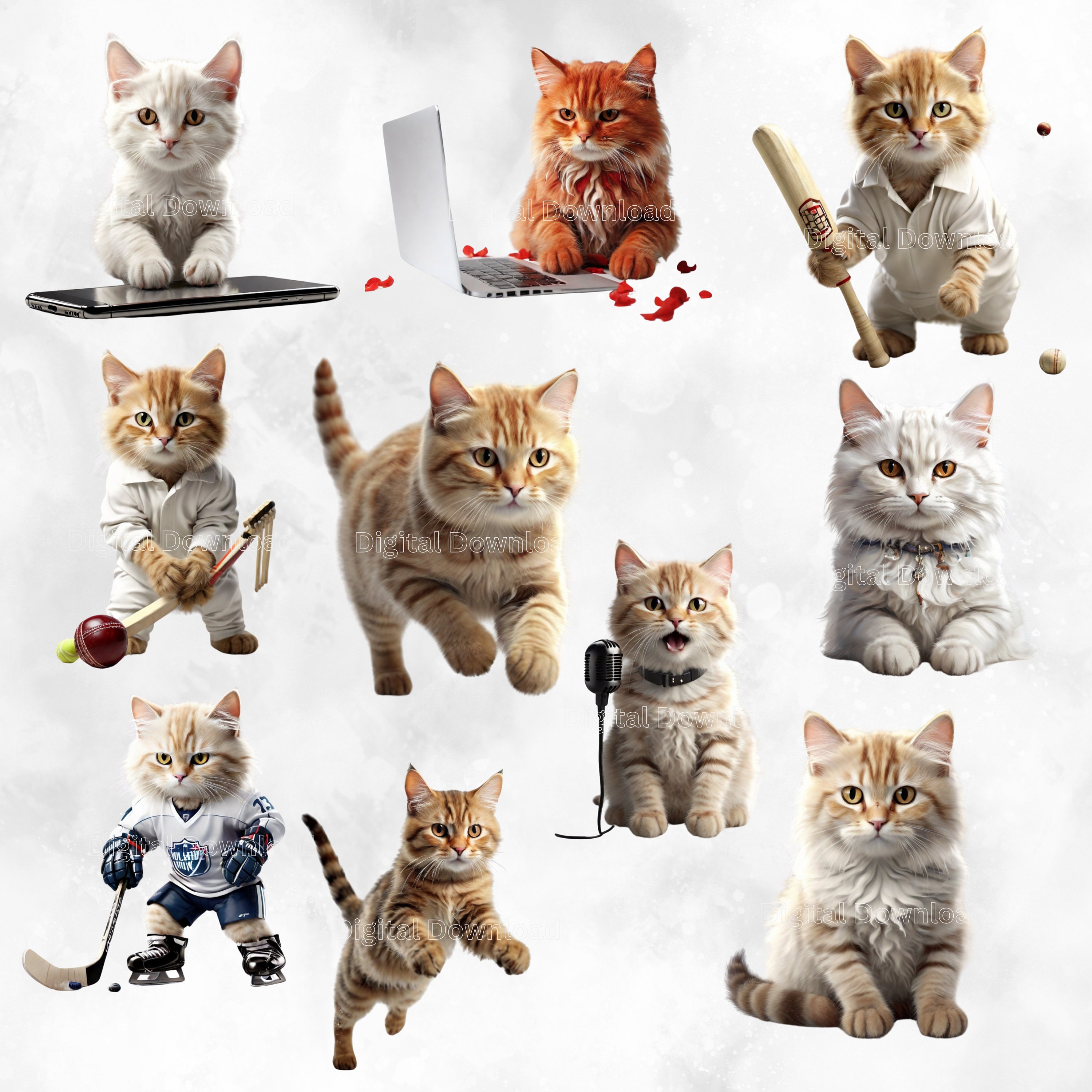 Cat Breeds Png Bundle, Ultra Realistic Cats Png, Cats Clipart Png, Cute ...