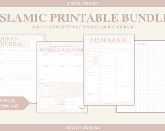 Digitale moslim afdrukbare planner | Islamitische planning printables, islamitische agenda voor moslims, korantijdschrift, islamitisch tijdschrift
