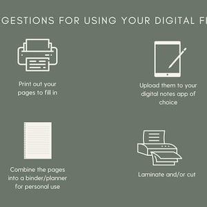 May include: Suggestions for using digital files: print, upload to a digital notes app, combine into a binder, laminate or cut.