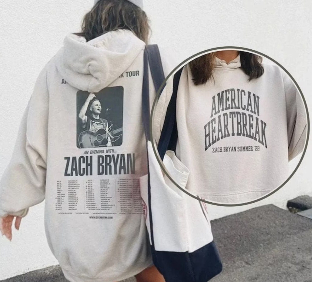 Discover American Heartbreak Tour Printed Front And Back Shirt, Zach Bryan Hoodie