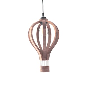 Oak hot air balloon chandelier, children's chandelier, children's lighting, children's lamp, children's pendant light, wooden chandelier, wooden lamp, wooden pendant light