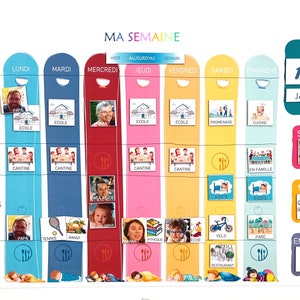 Semainier personnalisable magnétique pour enfant, semainier enfant