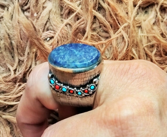 Afghan-Kuchi- Lipas stone vintage Ring for  sale - image 4
