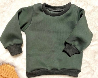 Sweat Pullover Kind -146 Baby | grün | flauschig handmade Pullover | Herbst Winter | Geschenk | Kinderkleidung | Jogginganzug Kind | Sweater