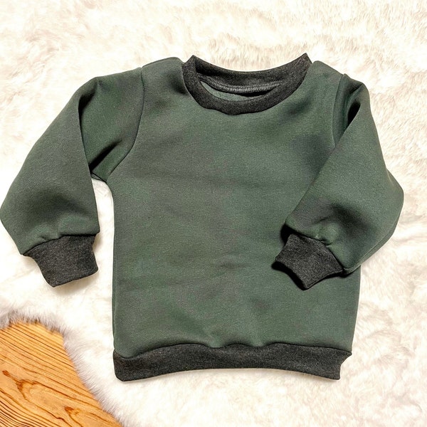 Sweat Pullover Kind -146 Baby | grün | flauschig handmade Pullover | Herbst Winter | Geschenk | Kinderkleidung | Jogginganzug Kind | Sweater