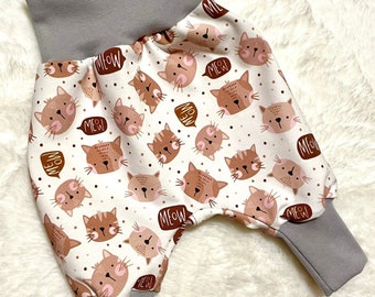 Pumphose 44-122 | Pumphose Katzen Kätzchen | Hose Kinder Frühchen | Baby Mädchen Junge | Mitwachshose |Geschenk | Krabbelhose | Kindergarten